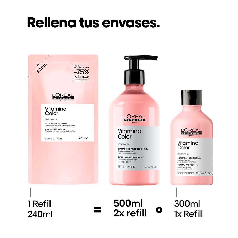 SHAMPOO REFILL L'OR&Eacute;AL PROFESSIONNEL VITAMINO COLOR (REFILL DE SHAMPOO PARA CABELLO TE&Ntilde;IDO)